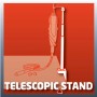 Utensile di levigatura Einhell TC-MG 135 E con supporto telescopico e accessori, ideale per forare, fresare e levigare.