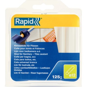 Stick di colla Rapid per piastrelle, 125g, Ø12mm. Ideale per pistole incollatrici.