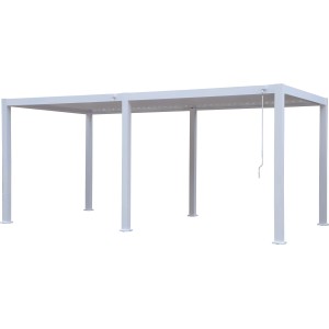 Gazebo t.b.t. bianco con forma rettangolare e design minimalista.