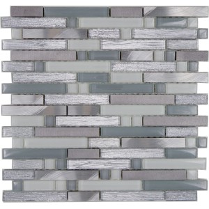 Piastrella a mosaico t.b.t. nei toni dell'argento e del grigio.