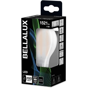 Confezione di una lampadina LED E27 Bellalux a forma di lampadina a incandescenza, 11W, luce bianca neutra.