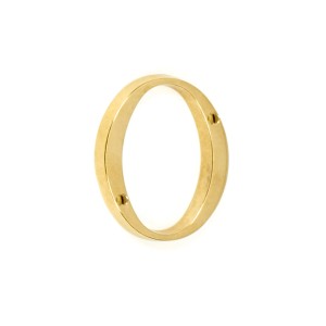 Numero civico zero dorato per montaggio a parete.