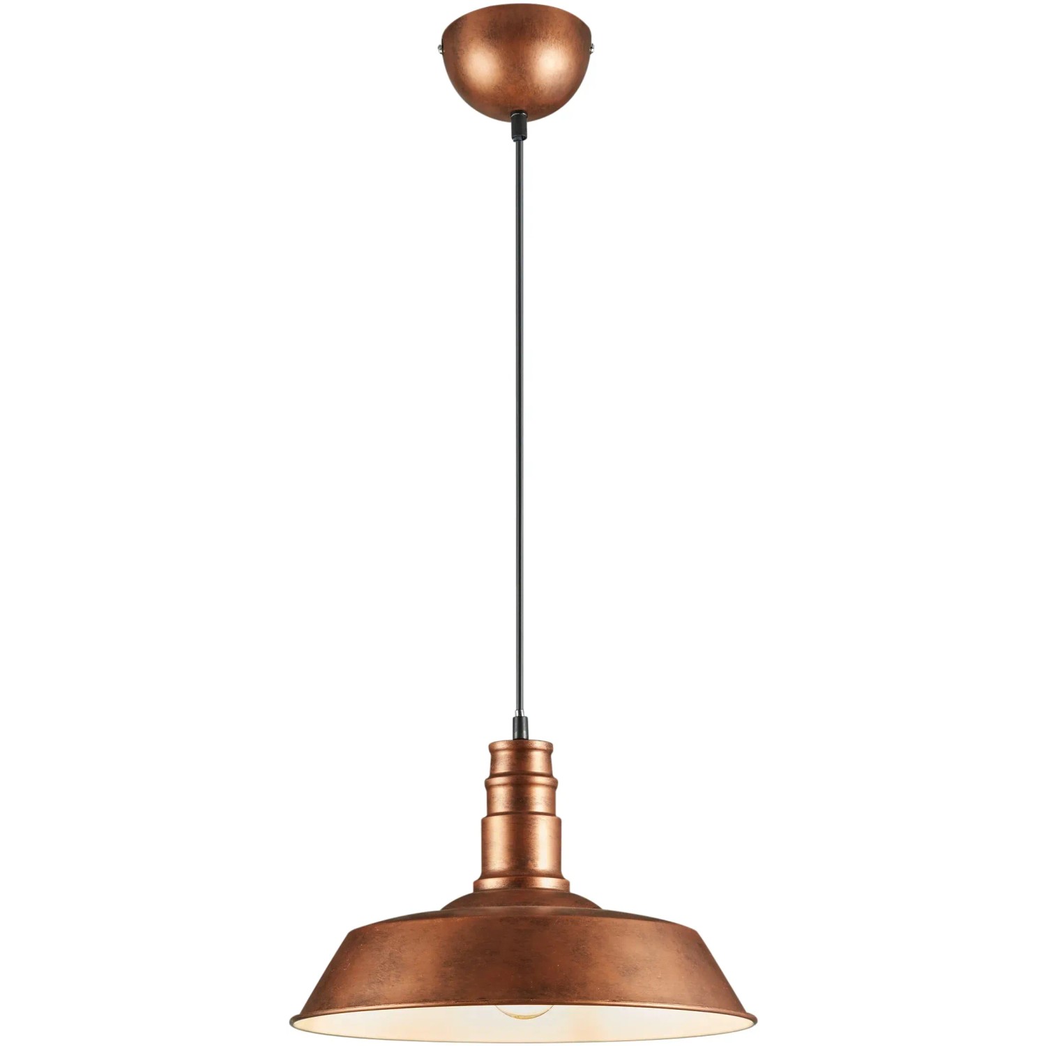 Lampada a sospensione Reality Will, rame anticato, stile industriale per cucina e sala da pranzo.