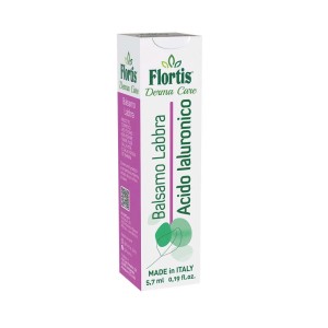 Flortis Derma Care Balsamo Labbra balsamo labbra con acido ialuronico, confezione da 5.7ml.