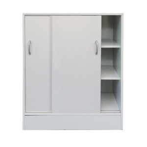 Armadio in truciolare con ante scorrevoli 2 ripiani 60x30x71 cm bianco
