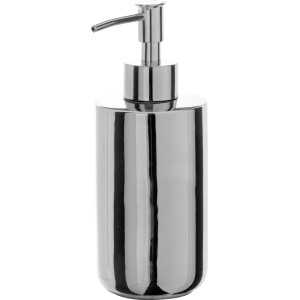 Elegante dispenser sapone cromato, ideale per bagno e cucina.
