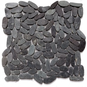 Piastrella mosaico con pietre naturali grigie su rete, categoria Piastrelle mosaico.