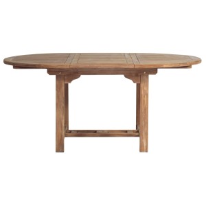 Tavolo allungabile da giardino tondo in teak 120/170x120 cm