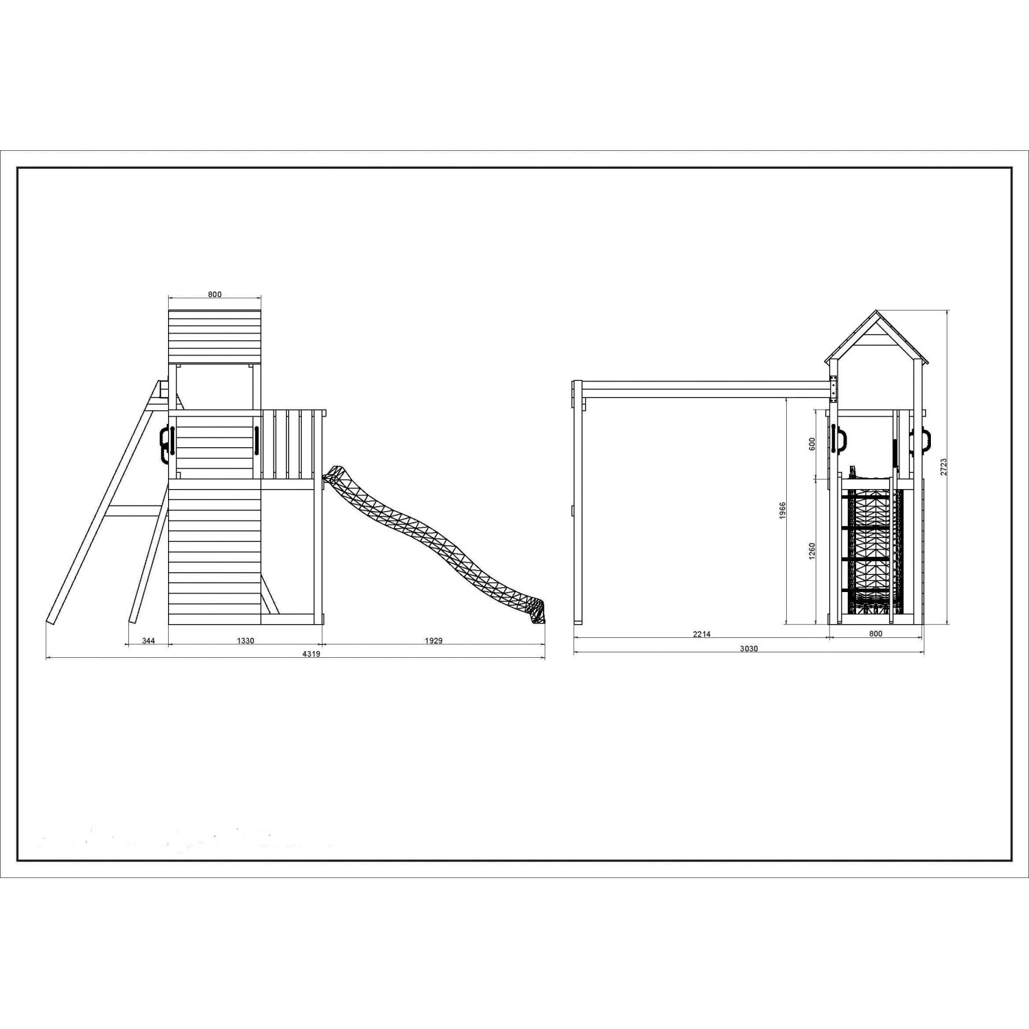 Gioco da giardino Boomer 3 con scivolo e altalene 432x303xh272 cm_5