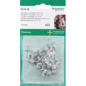 Clip a staffa Schneider Electric, 20 pz, per cavi diametro 8-12mm, per un fissaggio facile.
