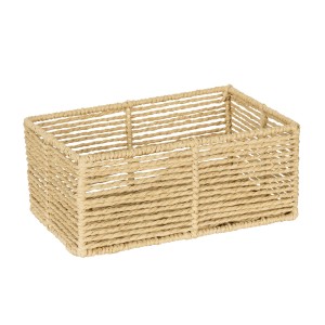 Cesto bagno beige Wenko Meria, 24,5x10x15 cm, in acciaio e cellulosa, per bagno e casa.