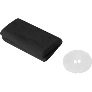 Zanzariera nera per finestra 130x150cm con velcro per facile installazione.