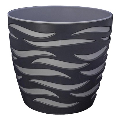 Vaso da interno Sahara Duo in plastica ø 14 cm antracite/platino