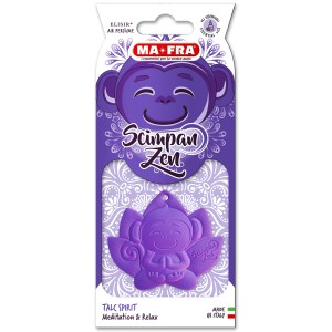 t.b.t. Profumatore auto Scimpan Zen con fragranza Talc Spirit.