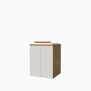 Mobile lavatoio sospeso vasca termoformato H91xL71xP65 cm Noce Bianco