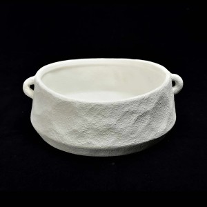 Vaso in ceramica 30x30xH12,5 cm bianco