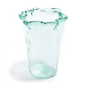 Vaso portafiori in vetro Ø 19xH25 cm bianco