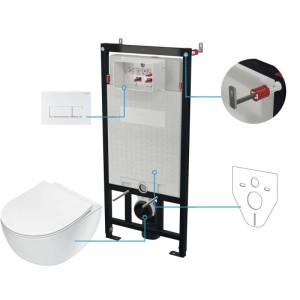 Set WC murale Artemides 6 in 1 bianco