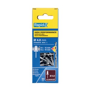 Rivetti Rapid Alte Prestazioni Ø4.0 x 18 mm Conf. da 50 pz e Punta Trapano incl