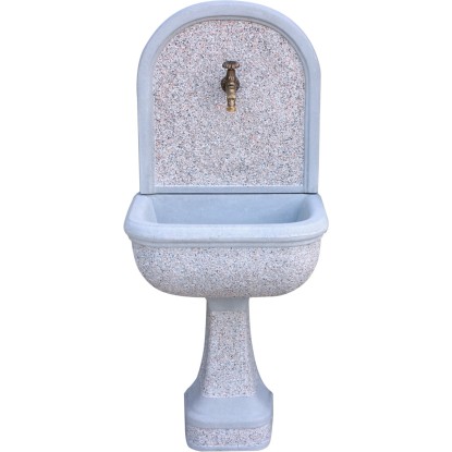 Fontana da giardino Mincio in cemento grigio H 132x57x42 cm