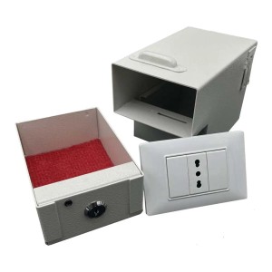 Cassetta di sicurezza finta presa elettrica con vano nascosto bianco