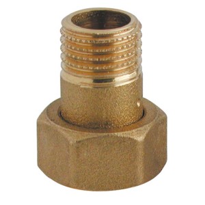 Connettore Dadi di Raccordo color ottone con filetto e dado esagonale.