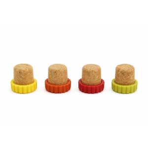 Tappi bottiglia sughero set 4 pezzi