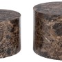 Set di 2 tavolini da salotto in legno Motrik effetto marmo marrone tondo h40 cm_3