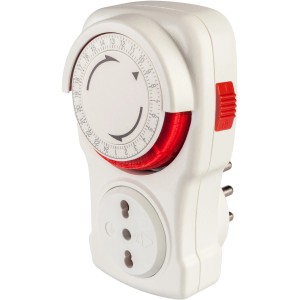 Timer analogico per interni, soluzione domotica bianca.