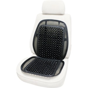 Coprisedile e supporto lombare con perline di legno per auto.