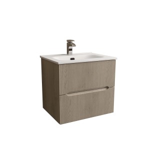 Mobile bagno t.b.t. con lavabo e rubinetto.