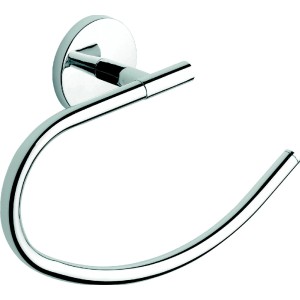 Portasciugamani rotondo cromato per montaggio a parete.