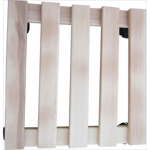 Rollante per piante quadrato in faggio naturale liscio, 30x30 cm.