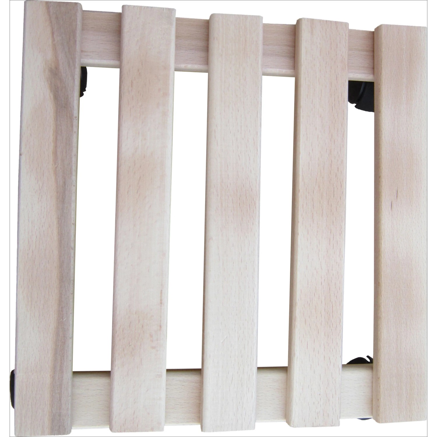 Rollante per piante quadrato in faggio naturale liscio, 30x30 cm.