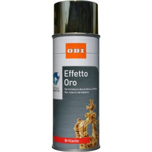 Vernice spray effetto oro OBI. Ideale per effetti decorativi interni ed esterni.