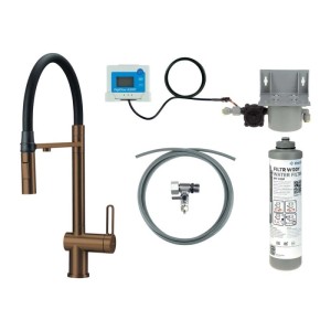 Rubinetto da cucina filtro bocca elastica Idrostile bronzo