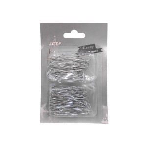 Ganci in filo argentato per decorazioni per alberi di Natale, confezione doppia.