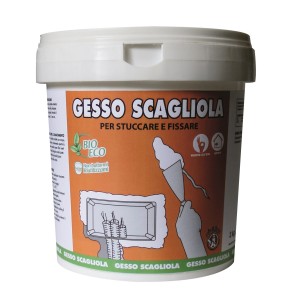 Secchio di Gesso Scagliola per stuccare e fissare. Intonaci e rasanti.