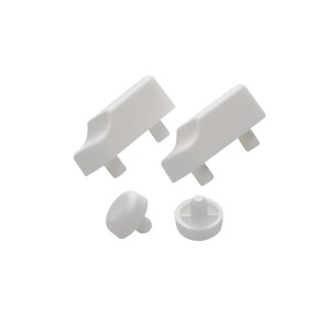 Accessorio WC: Set t.b.t. bianco con due coperture e due bottoni.