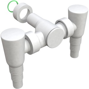 Sifone bianco per lavatrice e lavastoviglie.