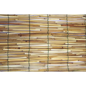 Dettaglio di una stuoia di canna naturale come frangivista.