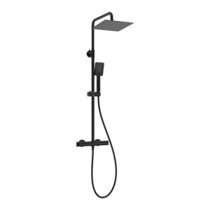 Colonna doccia miscelatore termostatico Idrostile nero 200x200 mm
