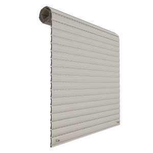 Tapparella avvolgibile beige per finestre e porte.