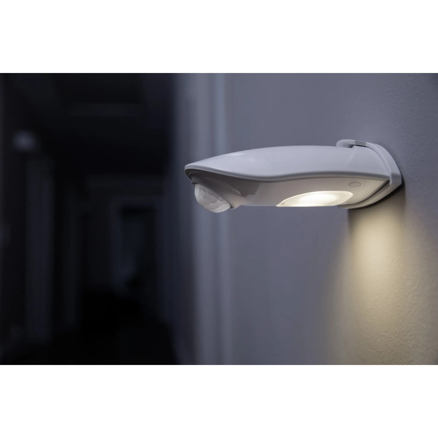 Lampada da parete per esterni Ledvance DoorLED Down argento con sensore di movimento.