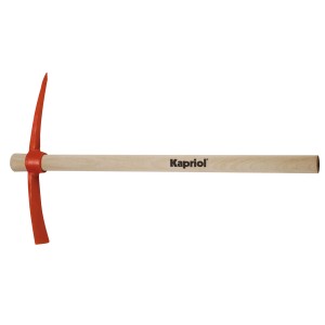 Piccone Kapriol con manico in legno, rosso, per muratori e piastrellisti.