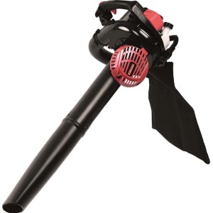 Aspirafoglie/soffiatore con sacco di raccolta, nero/rosso.