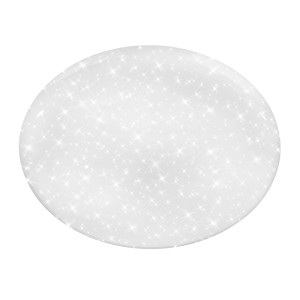 Plafoniera LED Brilo rotonda bianca con effetto cielo stellato scintillante. Design moderno.