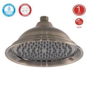 Soffione doccia fisso t.b.t., effetto ottone, per doccia, 1 getto Rain.