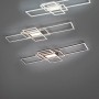 Plafoniera LED Trio Irvine dimmerabile, 60W, nickel opaco, con design geometrico.
