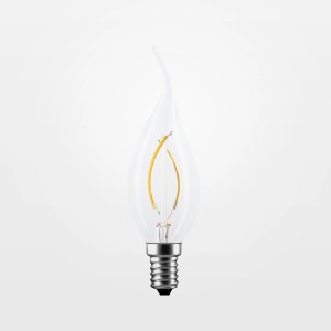 Lampadina LED E14 t.b.t. a forma di goccia, chiara.
